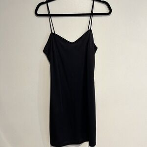 Moda International Intl Slip DRESS Black Polyester Medium Made In USA